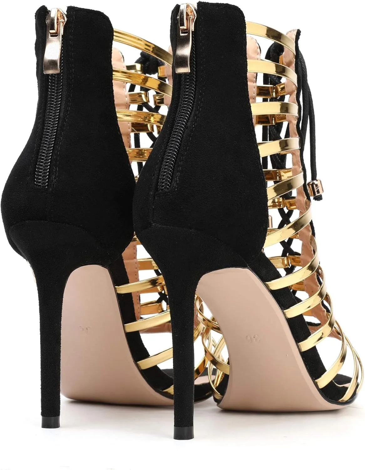 Women's Dress Sandals, Fashion High Heels, Fringed Lace-up Sandals Red Yellow