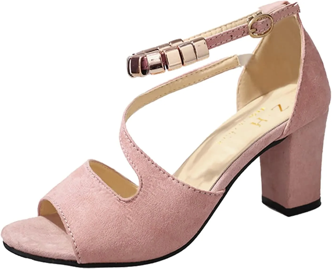 Women's Fashion Glitter High Heel Sandals Summer Comfortable Strappy Footwear