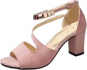 Women's Fashion Glitter High Heel Sandals Summer Comfortable Strappy Footwear