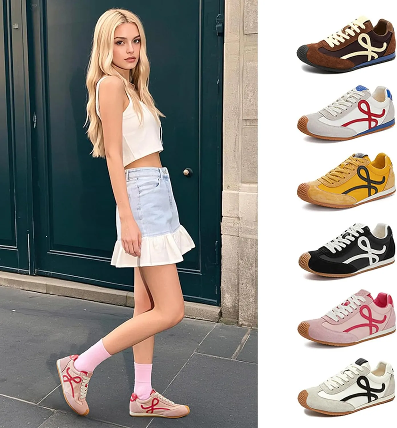 Women's Fashion Platform Oxford Trainers Casual Lace-Up Lightweight Versatile Flats - Spring/Autumn Vintage Sneakers