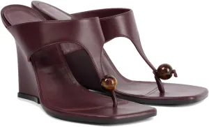 Women's Flip Flop Sandals Boho Wedge Heel Slides Stylish Tong Sandals Summer Dress Leather High Heels For Beach Wedding Party