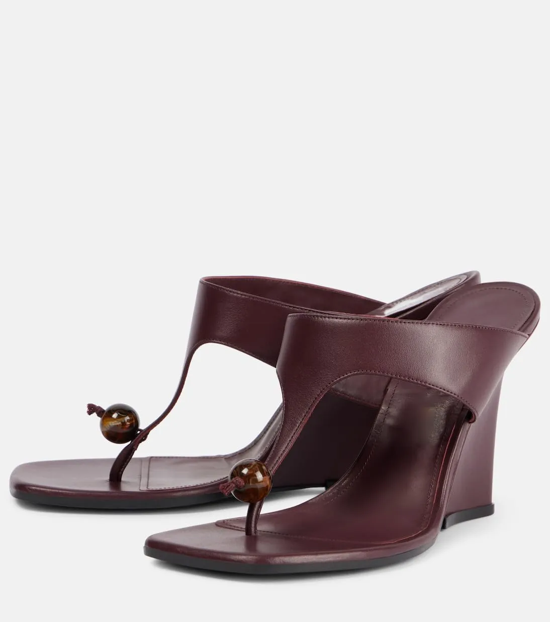 Women's Flip Flop Sandals Boho Wedge Heel Slides Stylish Tong Sandals Summer Dress Leather High Heels For Beach Wedding Party