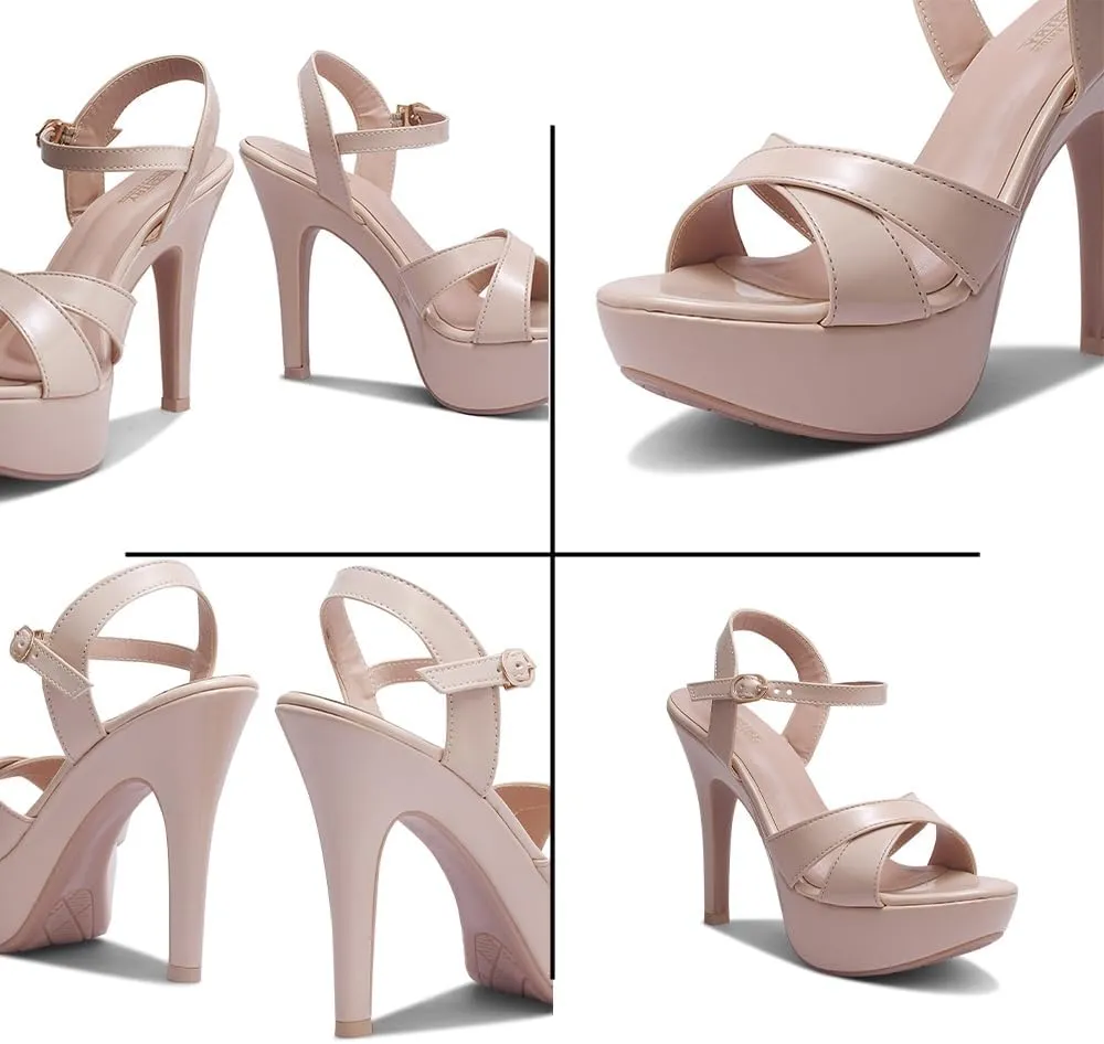 Women's High Heel Platform Dress Pump Sandals – Elegant Heels for Women, Stylish Sandals for Women 2025, Perfect for Parties and Formal Events