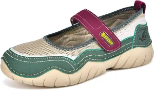 Women's Hollow Mesh Mary Jane Shoes Fashion Hand Stitching Lightweight Breathe Arch Support Non-Slip Sneakers Comfort Slip on Orthotic Casual Walking Shoes
