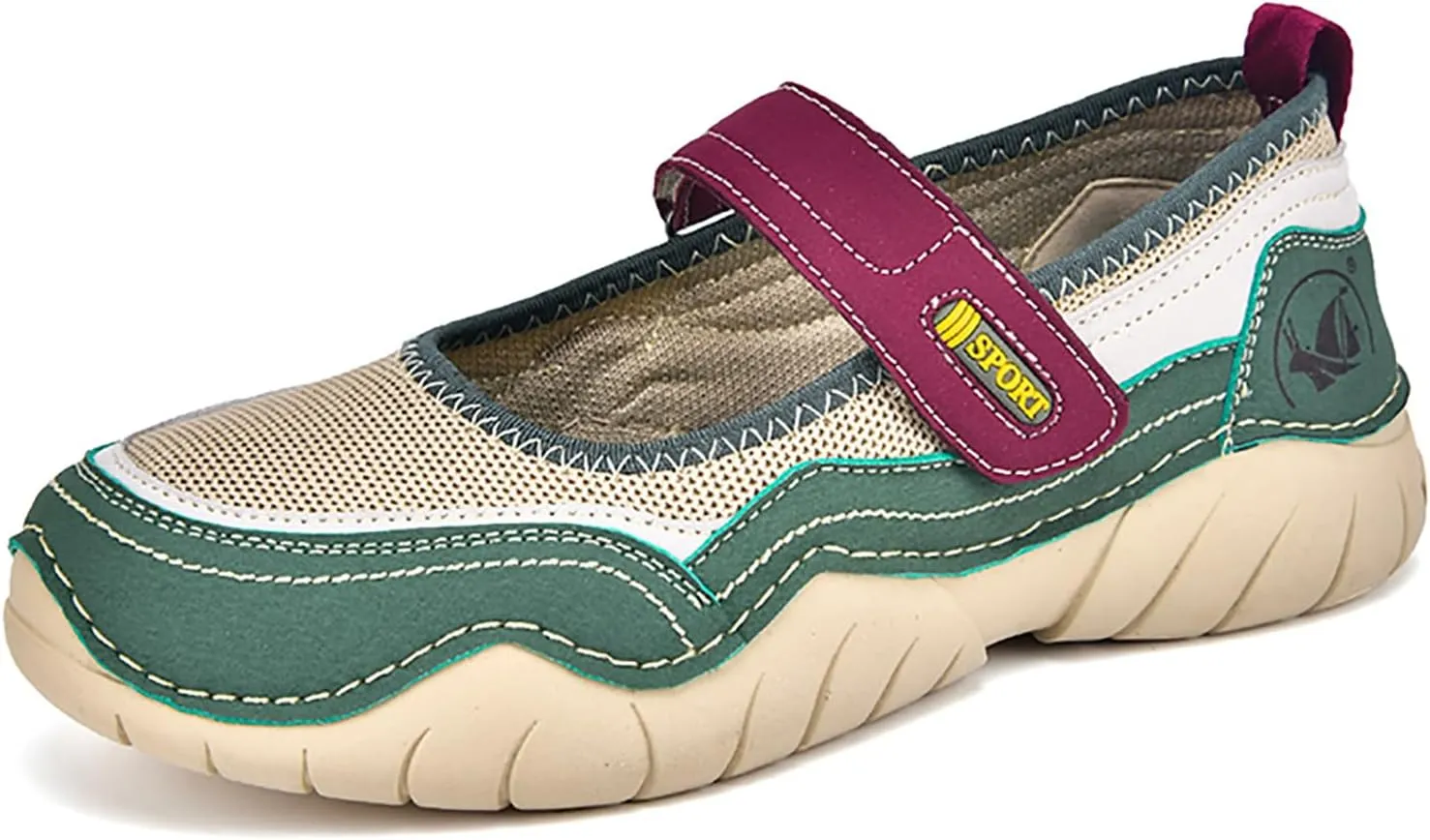 Women's Hollow Mesh Mary Jane Shoes Fashion Hand Stitching Lightweight Breathe Arch Support Non-Slip Sneakers Comfort Slip on Orthotic Casual Walking Shoes
