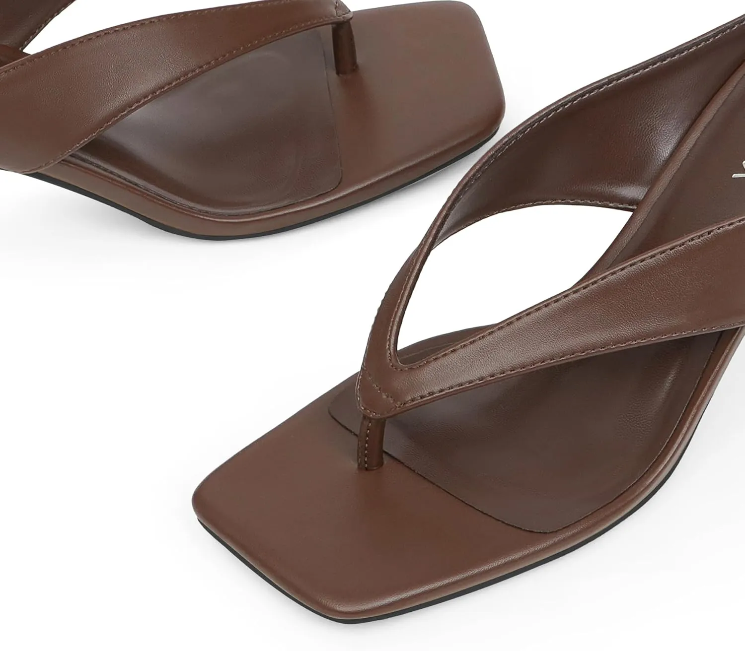 Women’s Kitten Heels Flip Flops Slip On Open Toe Low Heels Thong Square Slide Summer Fashion Party Heeled Dressy Sandals for Women