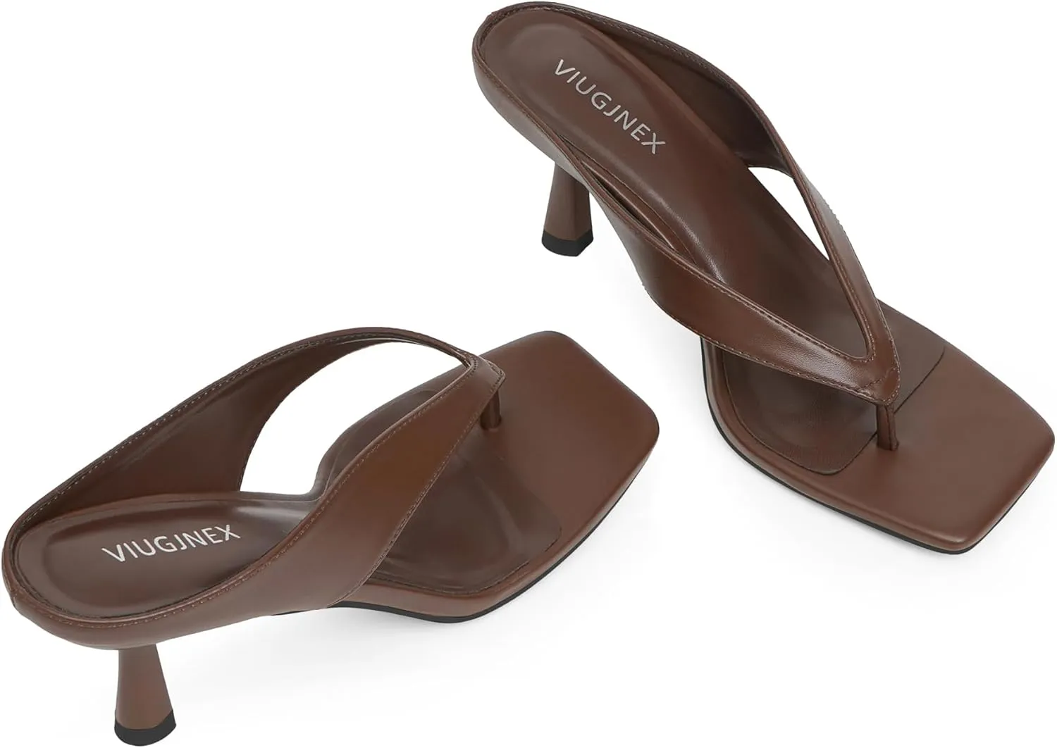 Women’s Kitten Heels Flip Flops Slip On Open Toe Low Heels Thong Square Slide Summer Fashion Party Heeled Dressy Sandals for Women