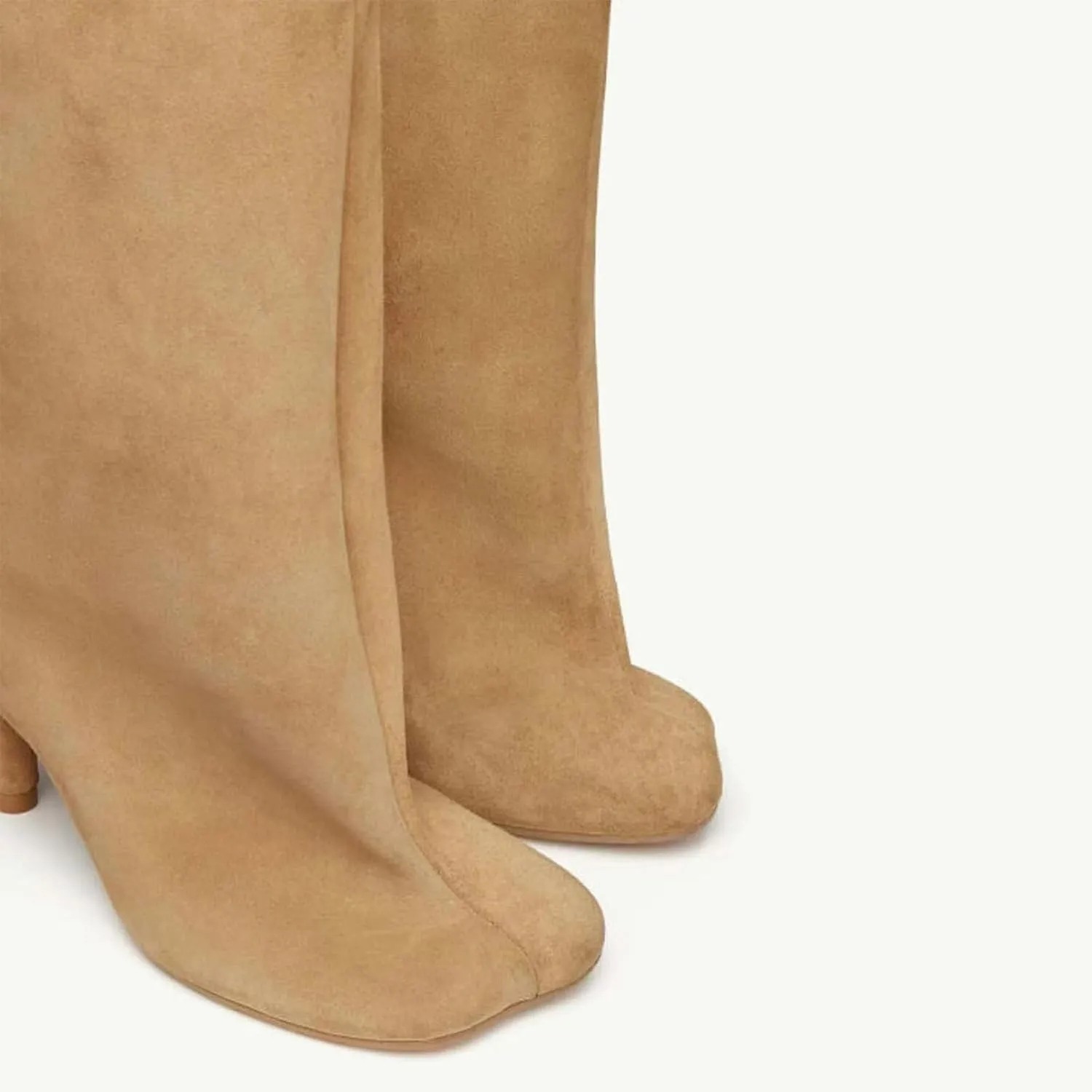 Women's Knee High Boots Nude Suede Wide Calf Stiletto Long Boots Pull On High Heel Riding Boots Fahion Dress Fall Tall Boots