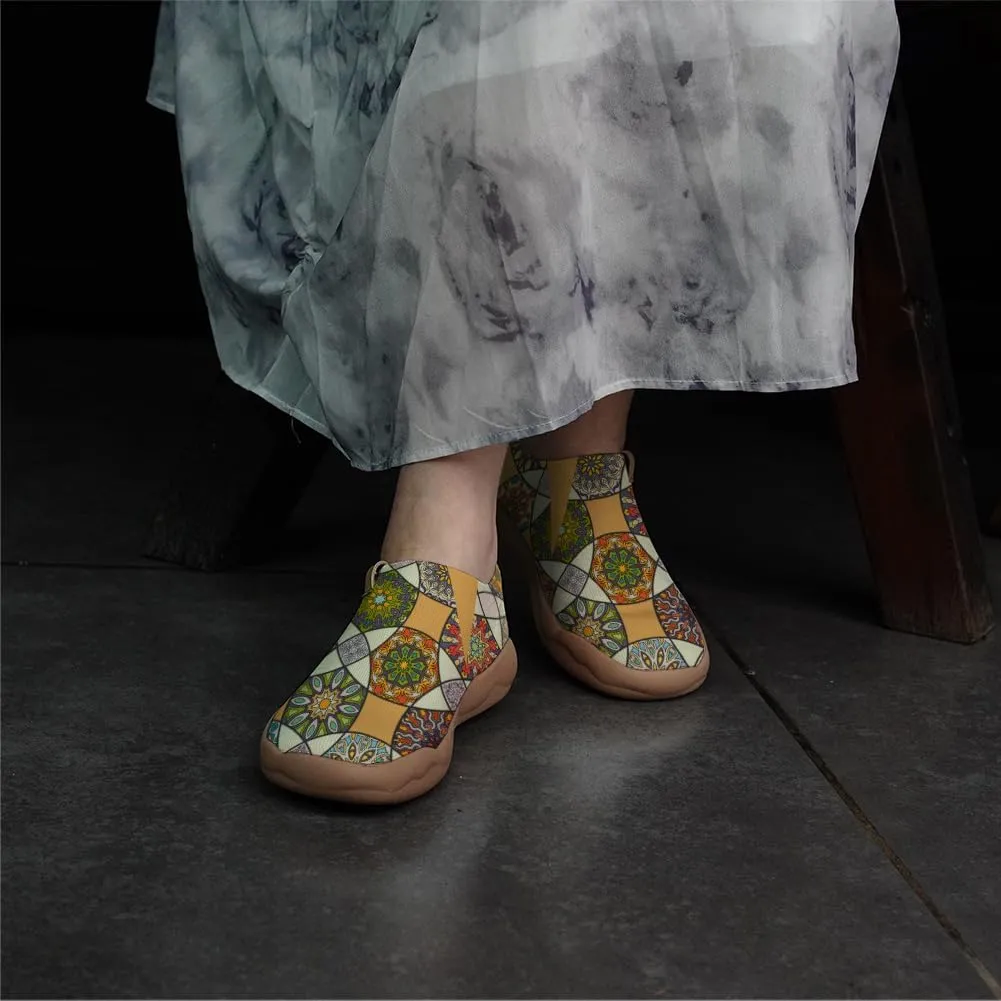 Women's Knitted Casual Loafers Art Painted Slip On Walking Shoes Lightweight Comfort Travel Sneakers
