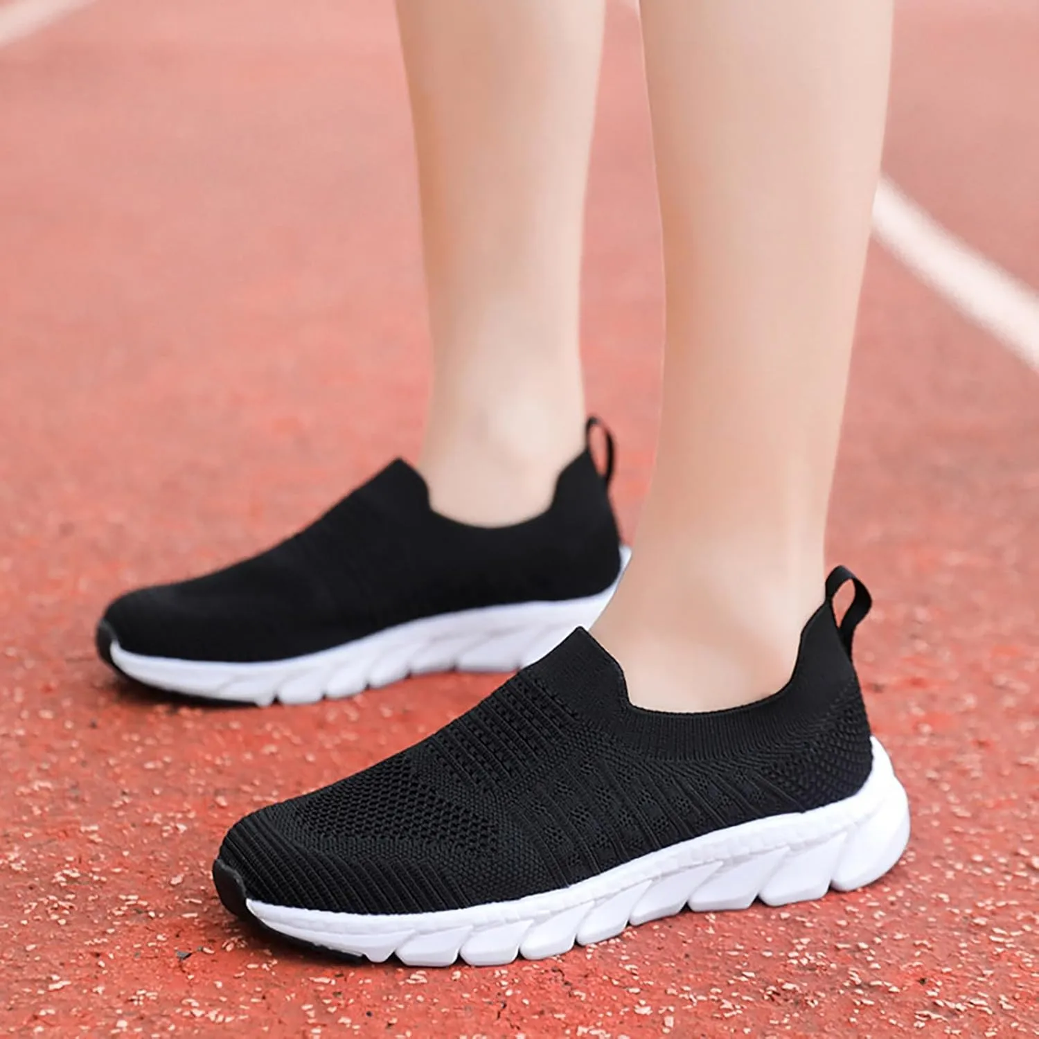 Womens Ladies Walking Running Shoes Slip On Lightweight Mens Dress Shoes Jogging Casual Shoes Trendy White Sneakers Tennis Shoe Cross Trainer Shoe