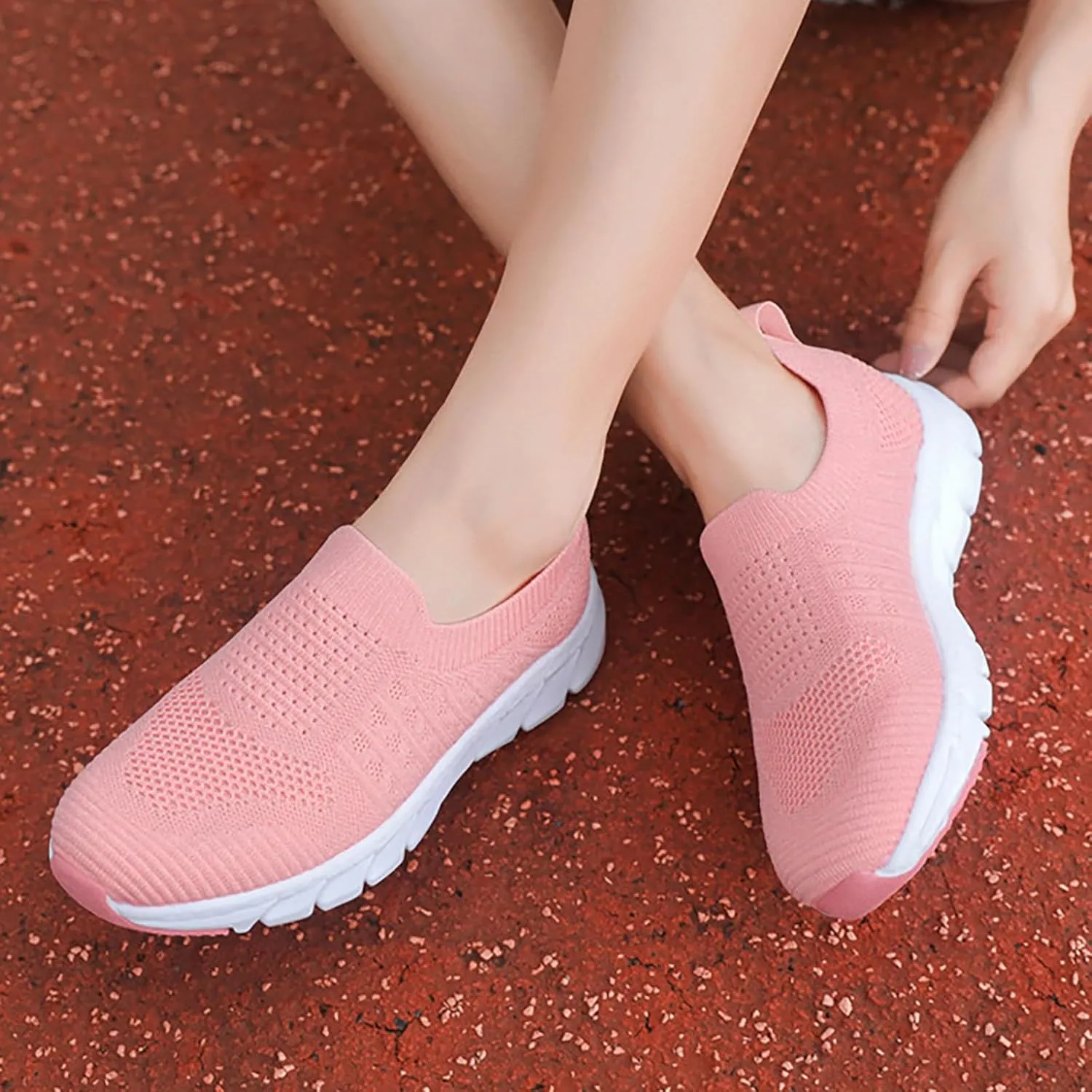 Womens Ladies Walking Running Shoes Slip On Lightweight Tennis Shoes Womens Casual Women's Casual Shoes Men's Fashion Sneakers Black Tennis Shoe Trainers Shoe