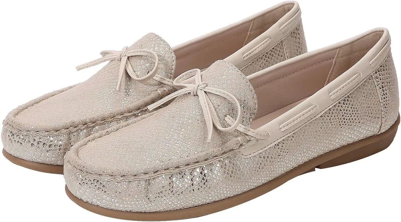 Women's Leather Penny Loafers Casual Driving Loafers Slip-On Loafer Flats Comfort Womens Boat Shoes Moccasins Walking Shoes for Women