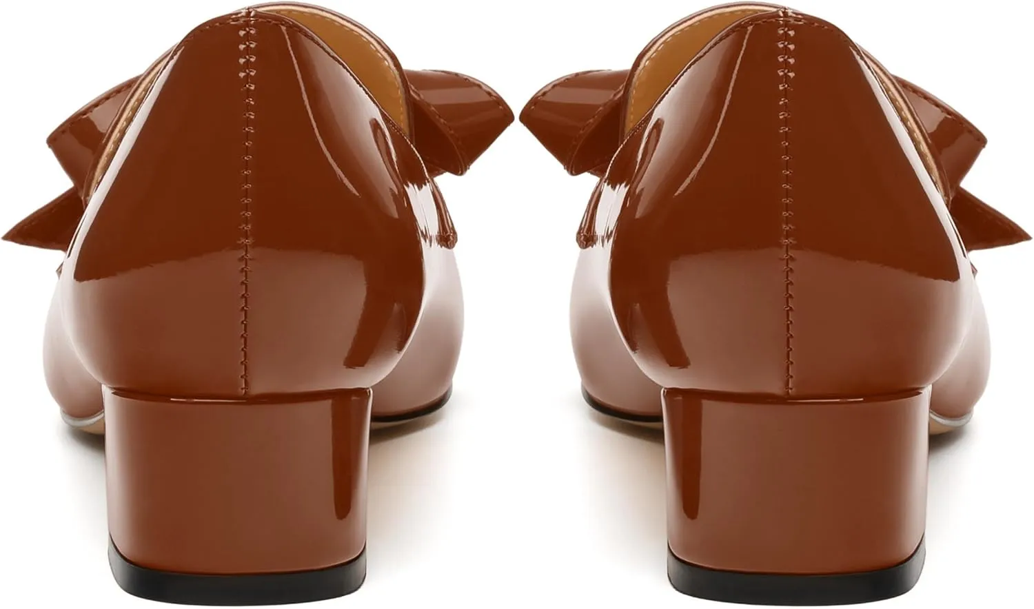 Womens Loafer with Heel, Comfortable Chunky Heels for Women, Loafers Shoes with Bowknot Womens Bunion Dress Shoes