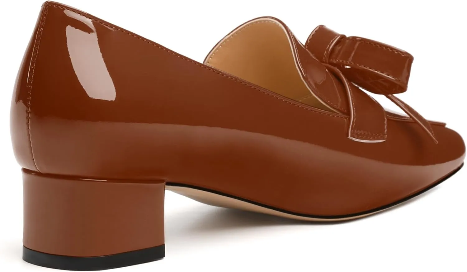 Womens Loafer with Heel, Comfortable Chunky Heels for Women, Loafers Shoes with Bowknot Womens Bunion Dress Shoes