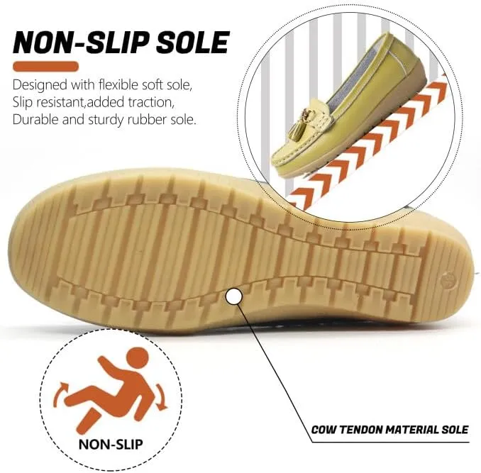 Women's Loafers Comfortable Lightweight Penny Loafers Casual Driving Flats Soft Moccasins Shoes Walking Travelling Leather Slip On Shoes
