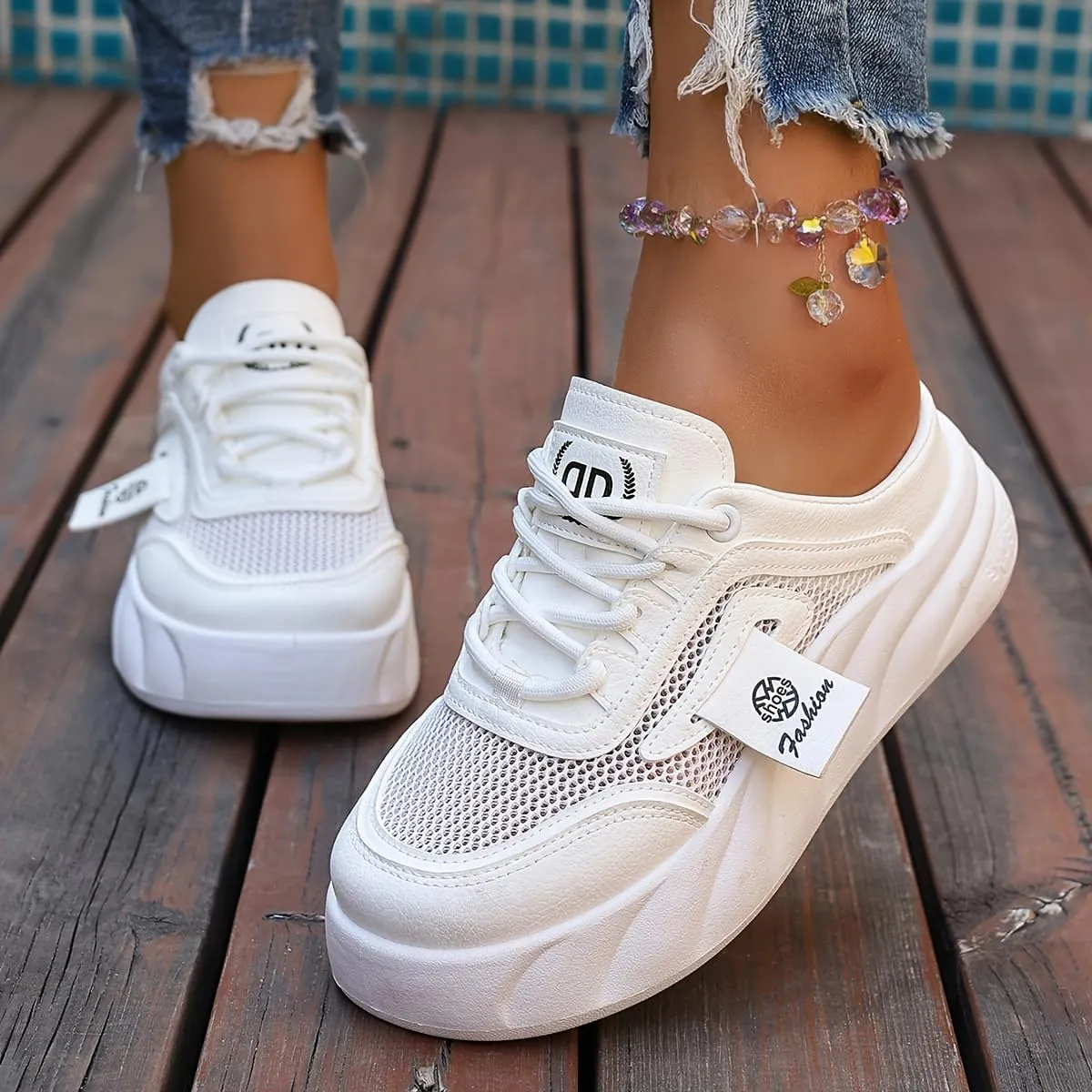 Women's Loafers Slip-On Sneakers - Lightweight Fabric Upper with PVC Sole, Comfortable Low-Top Casual Shoes for Walking, Shopping, Travel, and Beach Activities