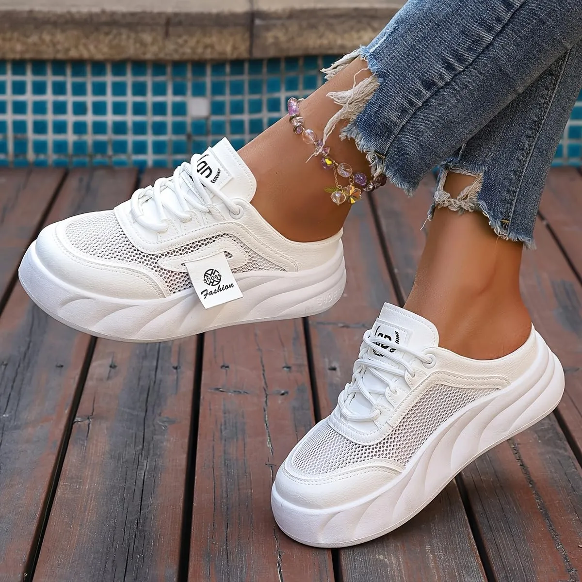 Women's Loafers Slip-On Sneakers - Lightweight Fabric Upper with PVC Sole, Comfortable Low-Top Casual Shoes for Walking, Shopping, Travel, and Beach Activities