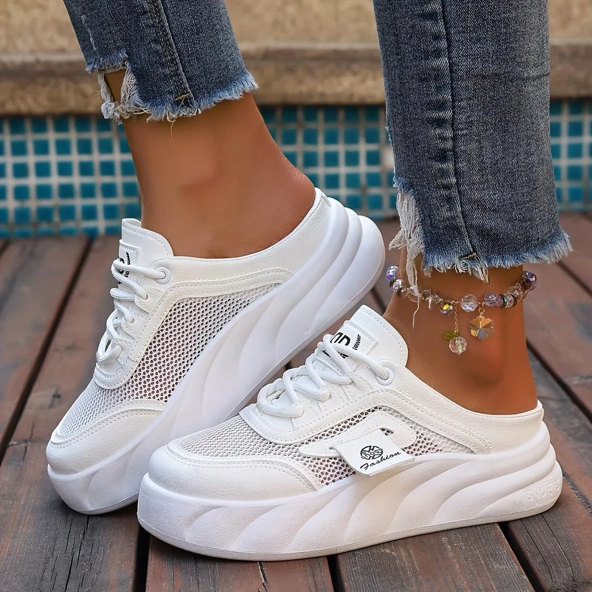 Women's Loafers Slip-On Sneakers - Lightweight Fabric Upper with PVC Sole, Comfortable Low-Top Casual Shoes for Walking, Shopping, Travel, and Beach Activities