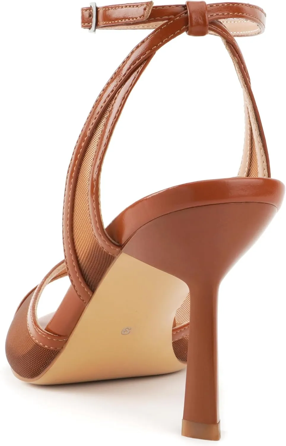 Women's Mesh High Heels Sandals Pointed Open Toe Ankle Buckle Strap Stiletto Heels Dress Wedding Shoes