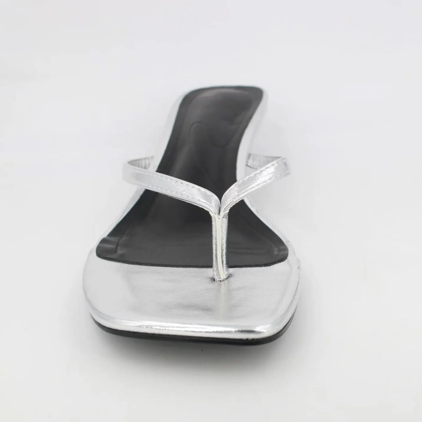 Women's Miami Kitten Heels Sandals Square Open Toe Thong Sandal Flip Flop Heels  Memory Foam Heeled Sandals for Women