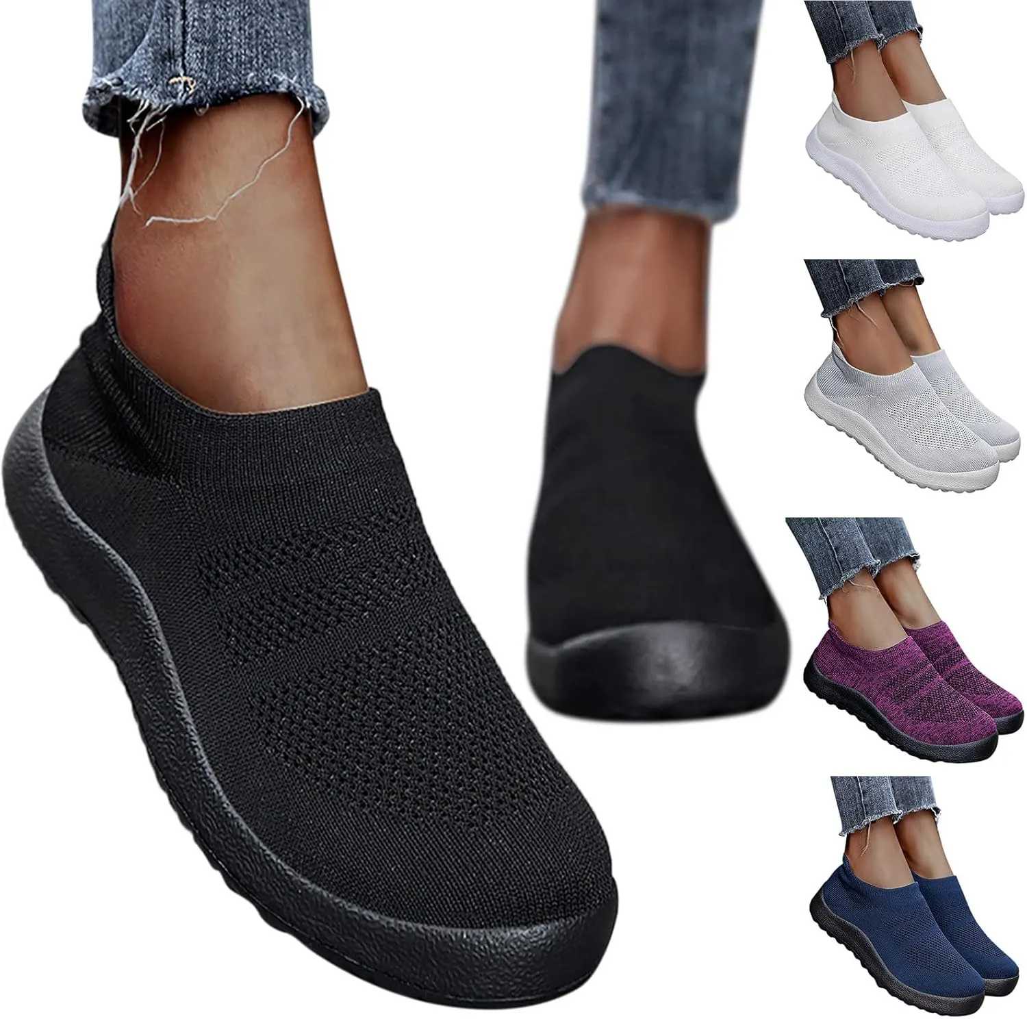 Womens Non Slip Work Shoes Slip On Water Resistant Tennis Shoes Men Mesh Ladies Casual Shoes High Top Sneakers Platform Tennis Shoe Loafers Shoe