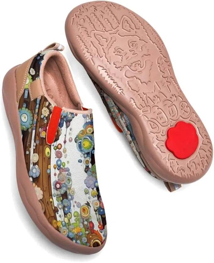 Women's Painted Travel Loafers Slip On Sneakers Casual Comfortable Walking Lightweight Nurse Shoes