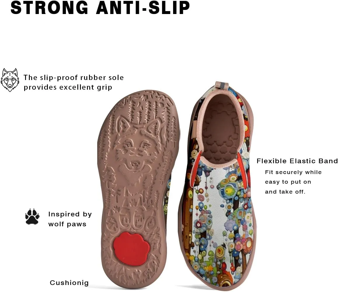 Women's Painted Travel Loafers Slip On Sneakers Casual Comfortable Walking Lightweight Nurse Shoes