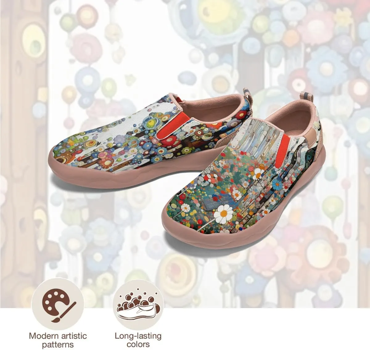 Women's Painted Travel Loafers Slip On Sneakers Casual Comfortable Walking Lightweight Nurse Shoes
