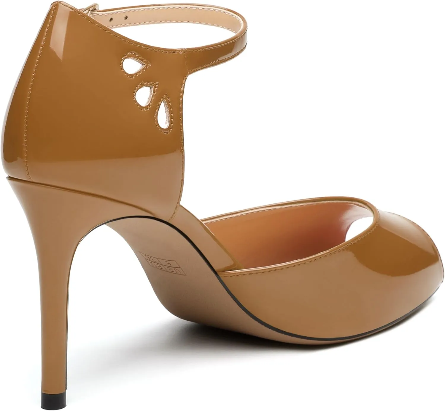 Women's Peep Toe High Heels Ankle Straps Buckles Evening Party Prom Sandals 3.3Inch