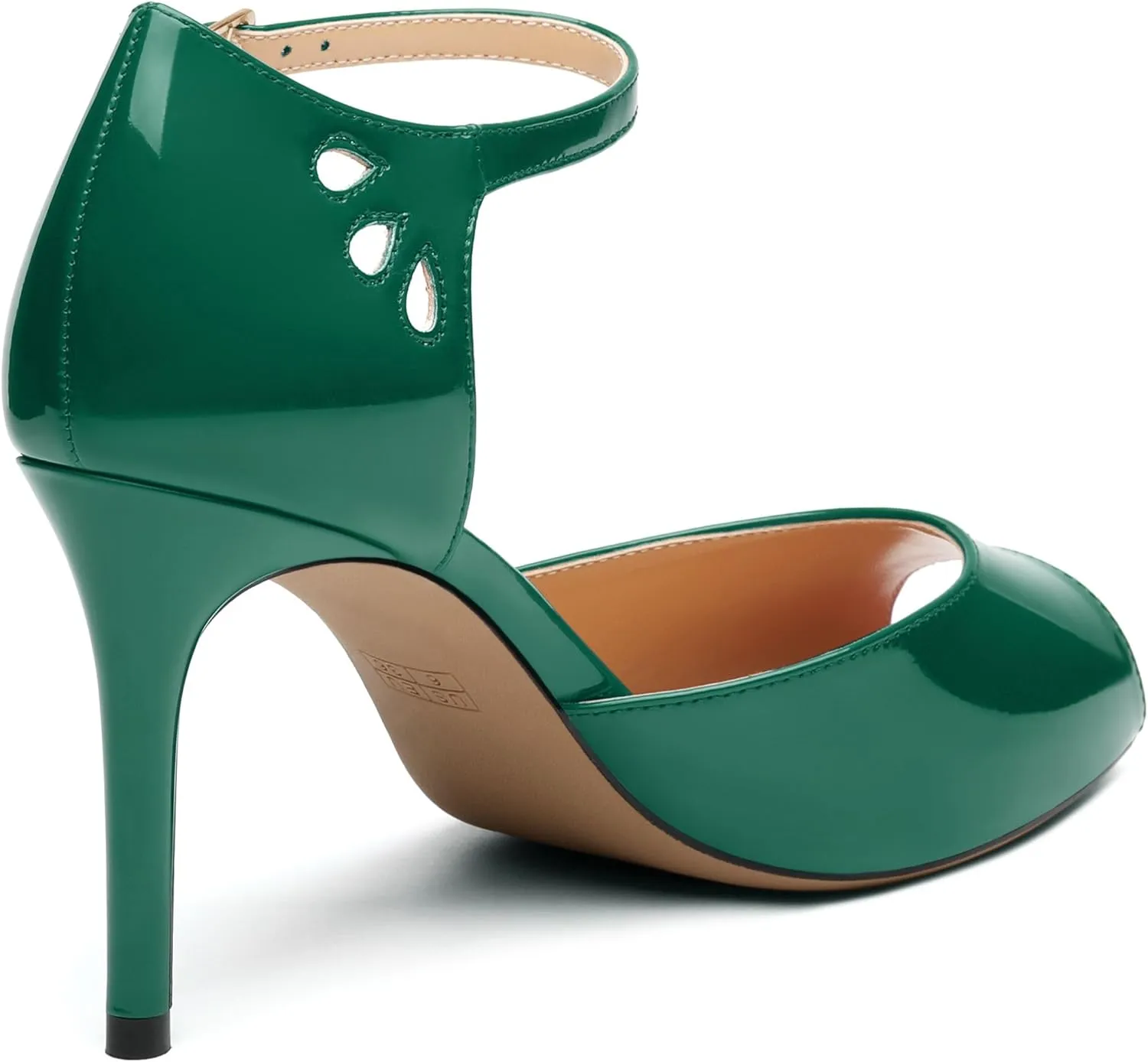 Women's Peep Toe High Heels Ankle Straps Buckles Evening Party Prom Sandals 3.3Inch