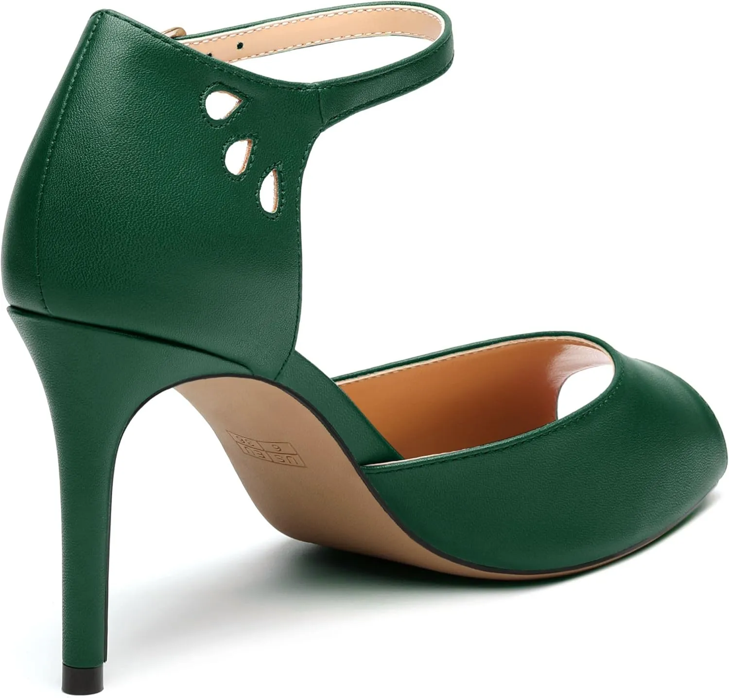 Women's Peep Toe High Heels Ankle Straps Buckles Evening Party Prom Sandals 3.3Inch