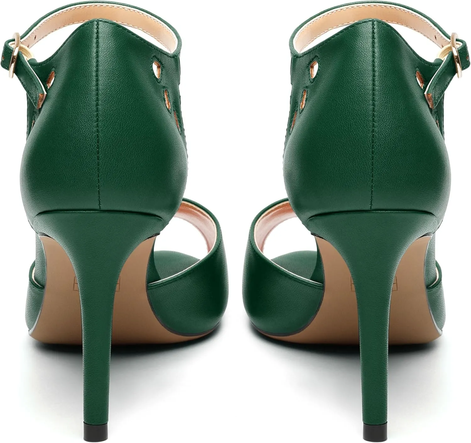 Women's Peep Toe High Heels Ankle Straps Buckles Evening Party Prom Sandals 3.3Inch