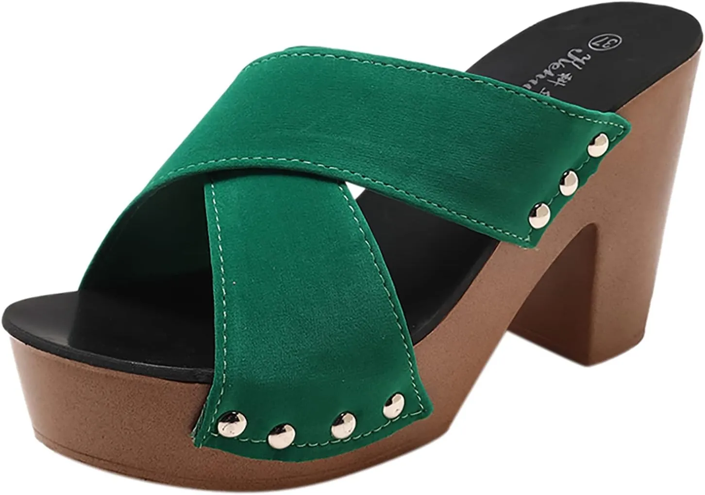 Women's Platform Heels Cross Strap Open Toe Beach Sandals Comfortable Slip On Fish Mouth Pumps Summer Block Chunky High Heel Sandals