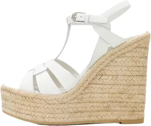 Womens Platform Wedge Sandals Twisted Peep Toe Buckle Strap Leather High Heels Slingback Sexy Shoes