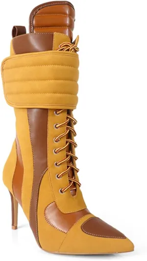 Women's Pointed Toe Heel Boots Stiletto Heels Mid-Calf Boots Zipper Boots Booties