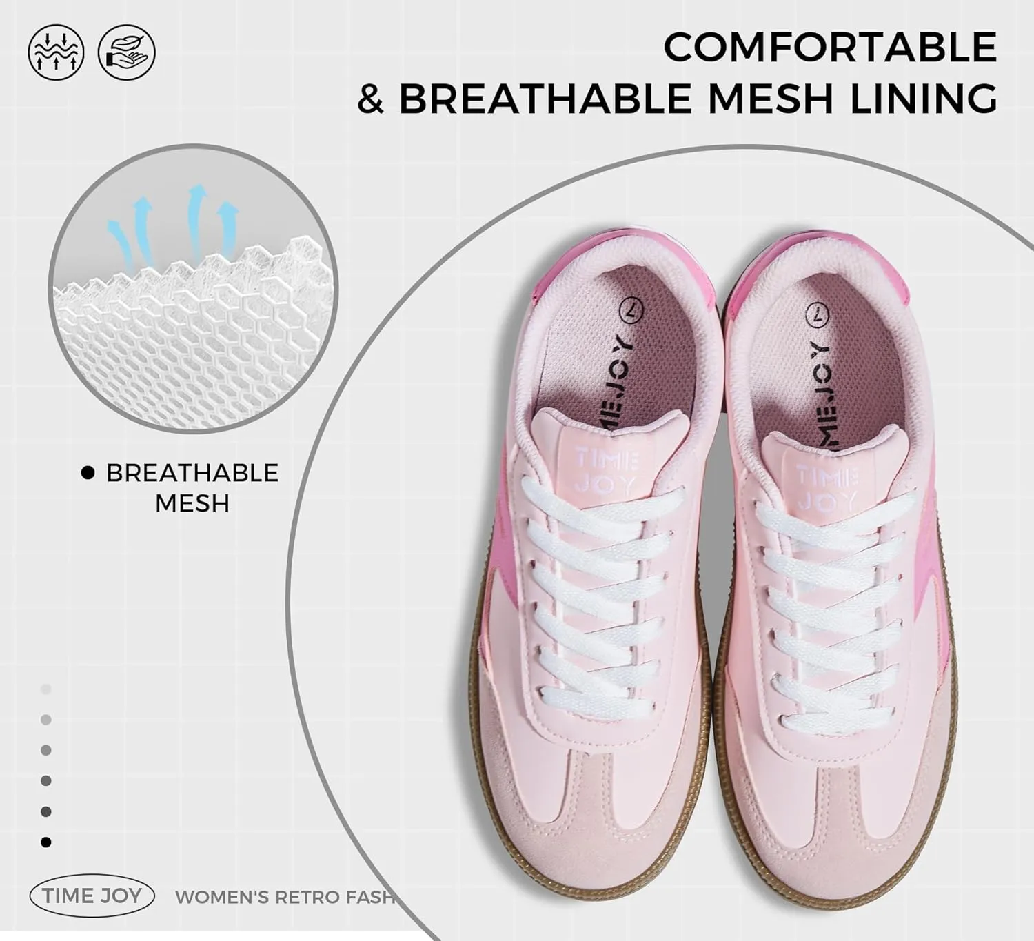 Women's Retro Sneakers Vintage Leather & Suede Patchwork Casual Shoes with Recyclable Material Insole Trendy Non-Slip Cushion for Streetwear & Daily Outfits
