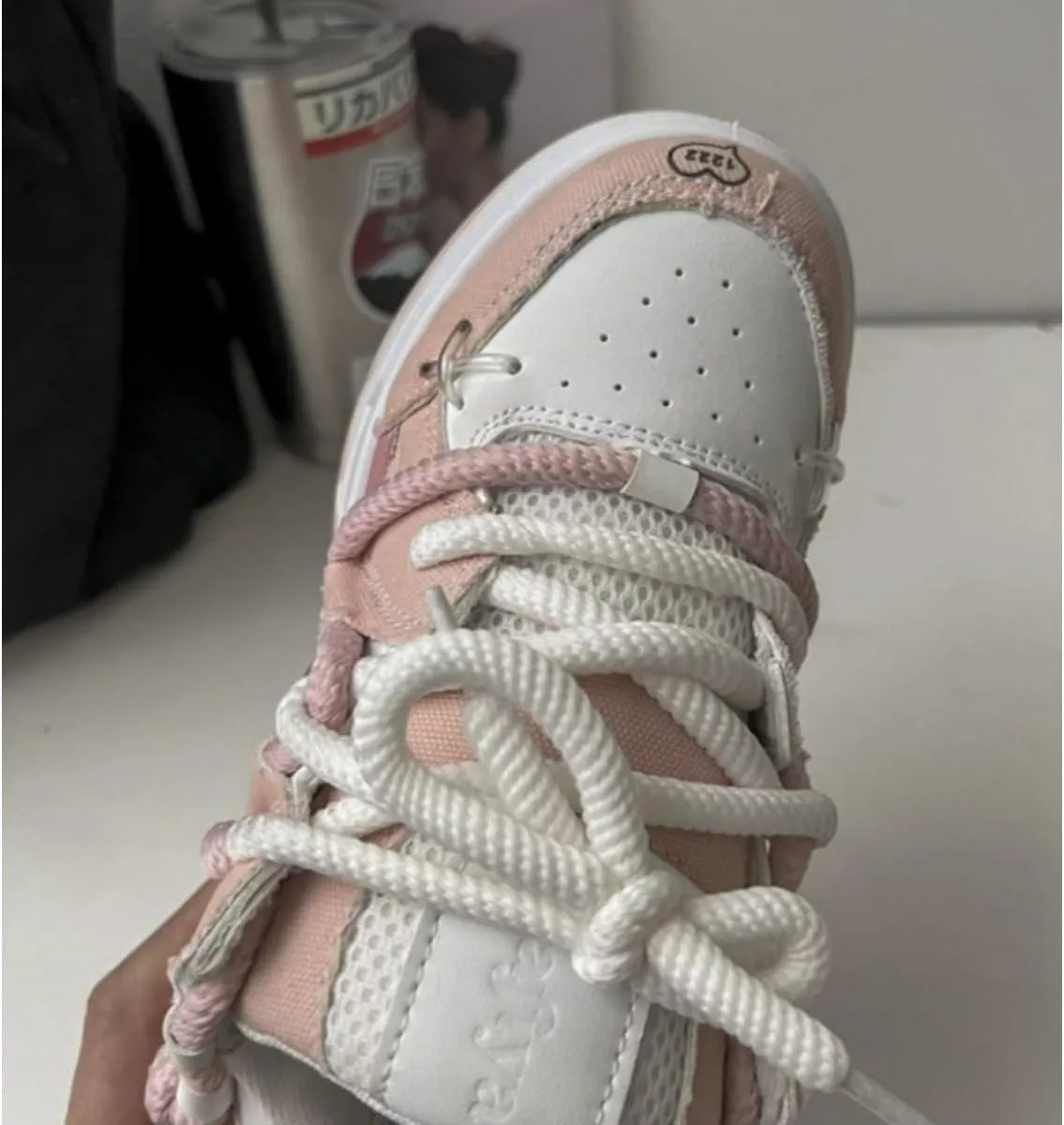 Women's Retro Y2K Puffy Bread Platform Sneakers - Chunky Fashion Statement Shoes with Unique Cross Lacing - Trendy Thick Sole Streetwear Kicks