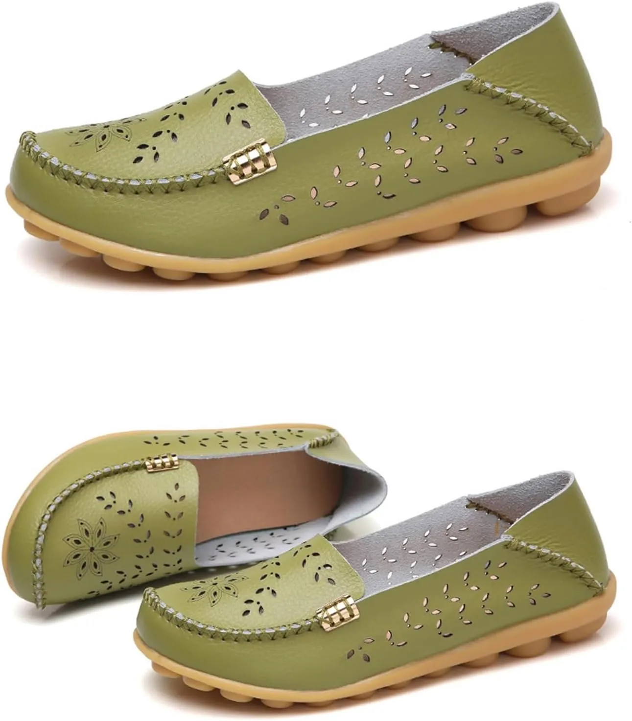 Women's Sandal Comfortable Loafers Casual Moccasins Wild Driving Flats Hole Soft-Soled Walking Shoes Women Slip On Cutout Breathable Shoes