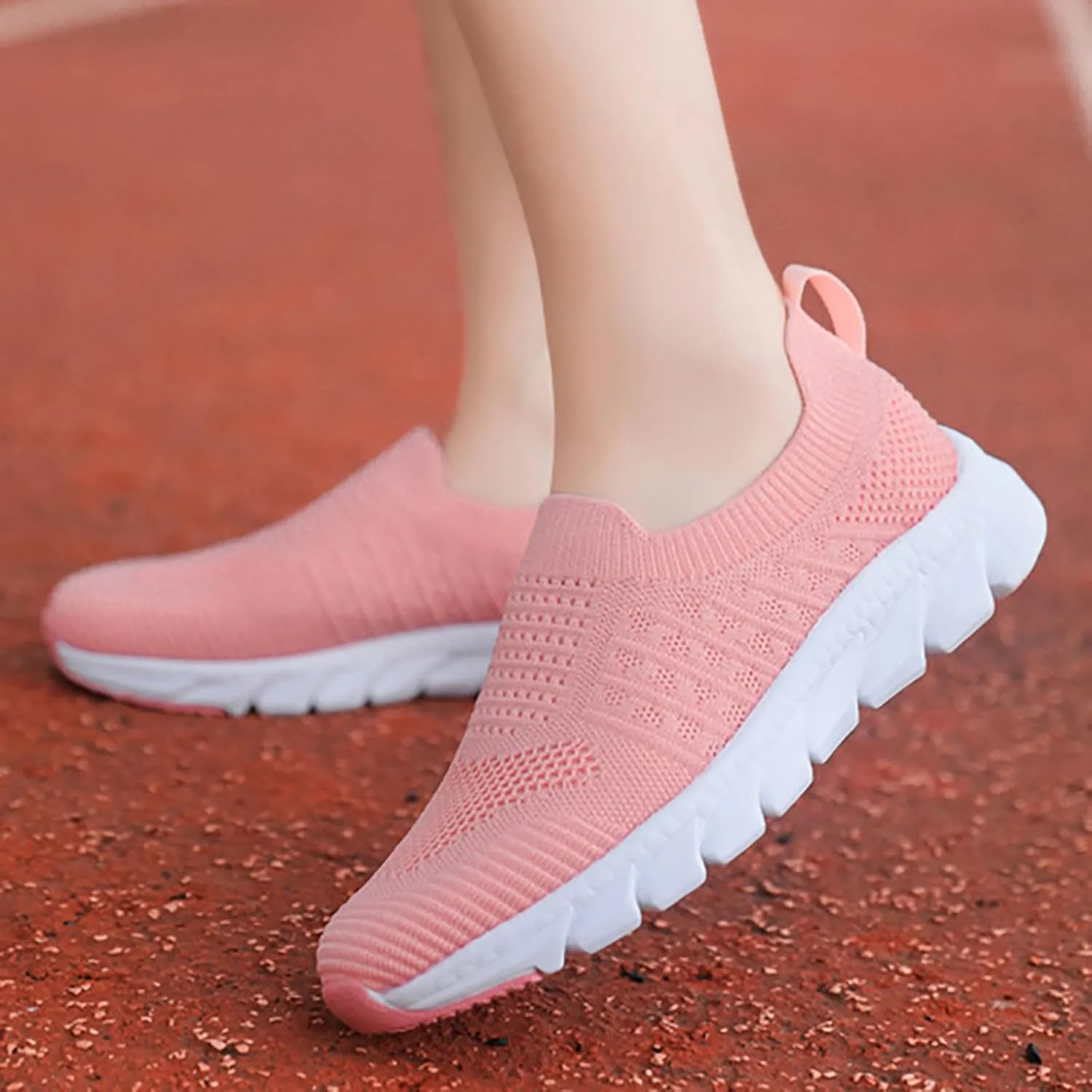 Women's Slip On Sneakers Lightweight Breathable Non Slip Work Shoes Women Walking Men's Casual Shoes Walking Sneakers White Tennis Shoe White Loafers