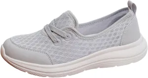 Women's Slip on Walking Shoes Dressy Knitted Non Slip Running Shoes Wide Width Breathable Mesh Gym Jogging Outdoor Shoes Fashion Lace Up Sneakers