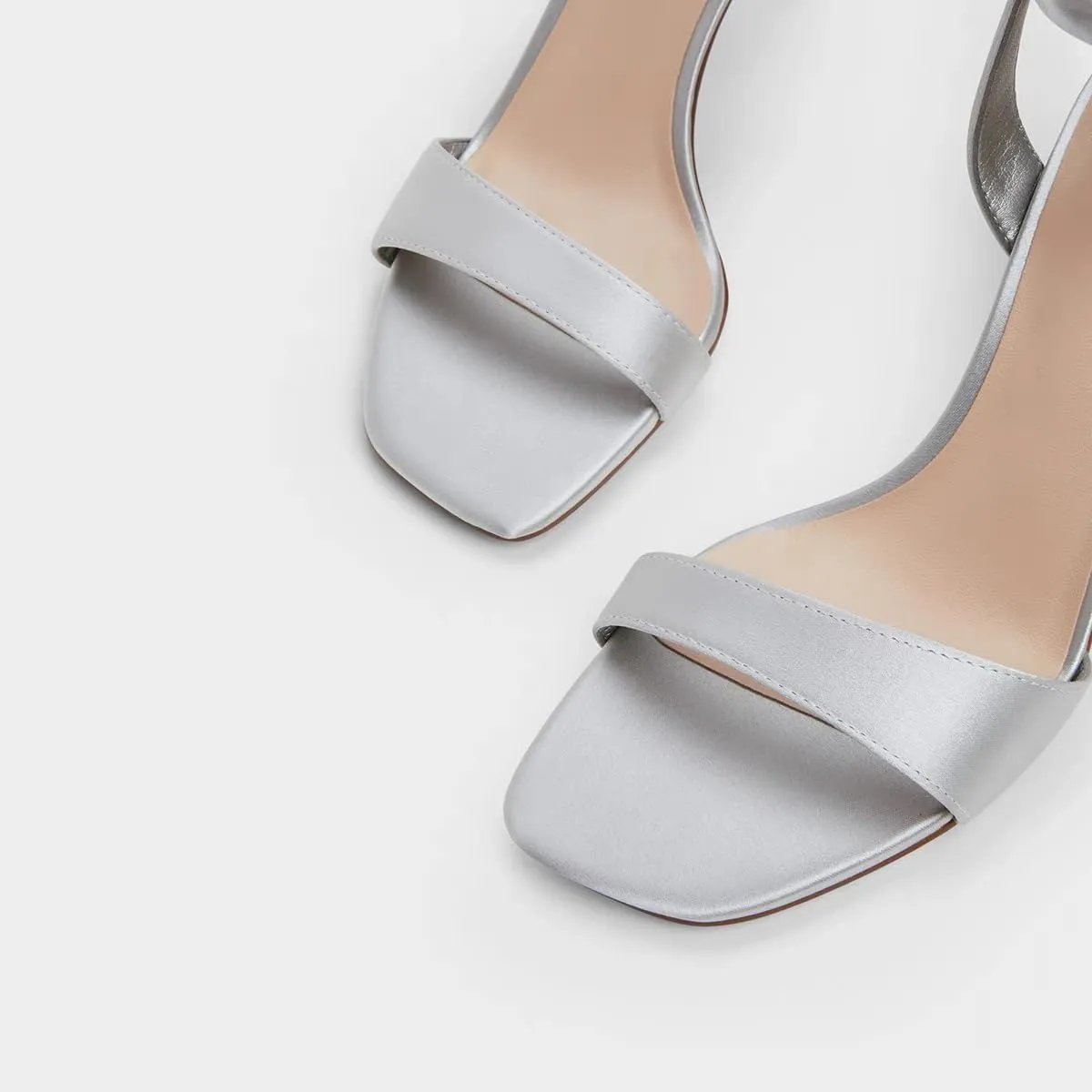 Women's Stiletto Sandals Pink Satin Bow Tie Square Toe Open Toe Sandals.
