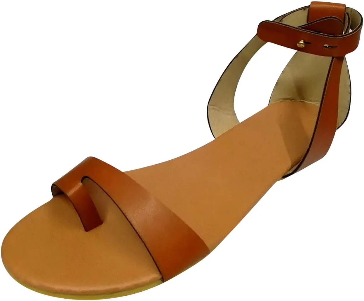 Women's Stylish Flat Sandals Elegant Clip Toe Sandal with Ankle Strap Retro Footwear for Comfortable Everyday Wear