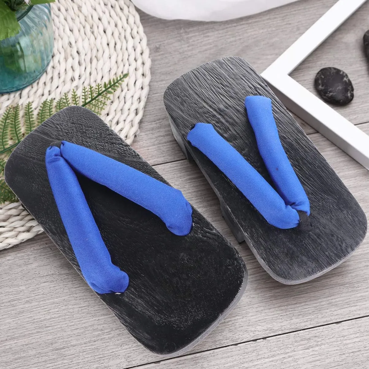 Wooden Geta Sandals Clogs Women Flip Flops Stage Performance Geta Japanese Wooden Slippers Shoes Heel Height 5CM