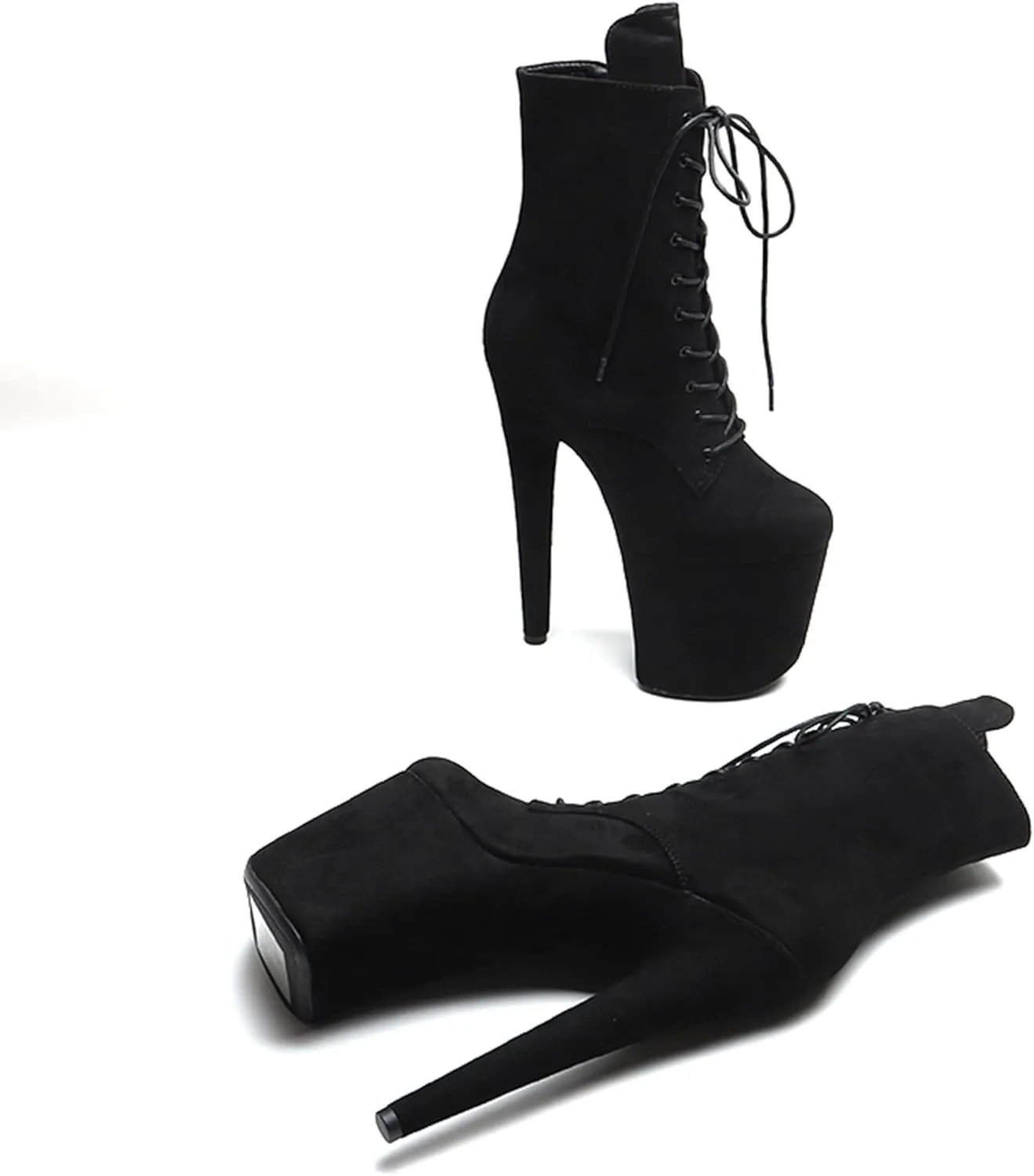 WUXIN H&P 8 Inch Pole Dance Boot Shoes, Exotic Stiletto Platform Heels