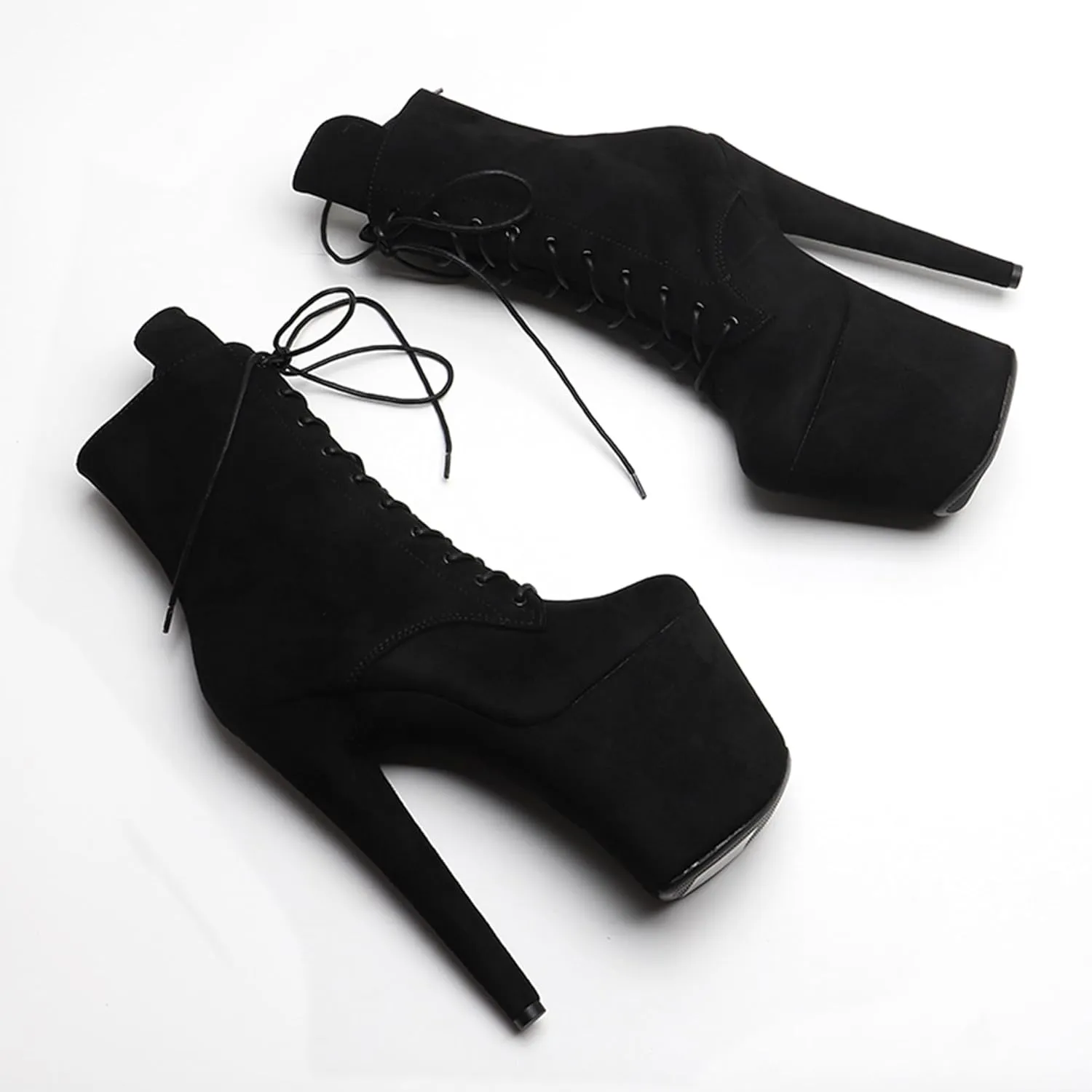 WUXIN H&P 8 Inch Pole Dance Boot Shoes, Exotic Stiletto Platform Heels