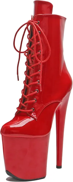 WUXIN H&P 8 Inch Pole Dance Boot Shoes, Exotic Stiletto Platform Heels