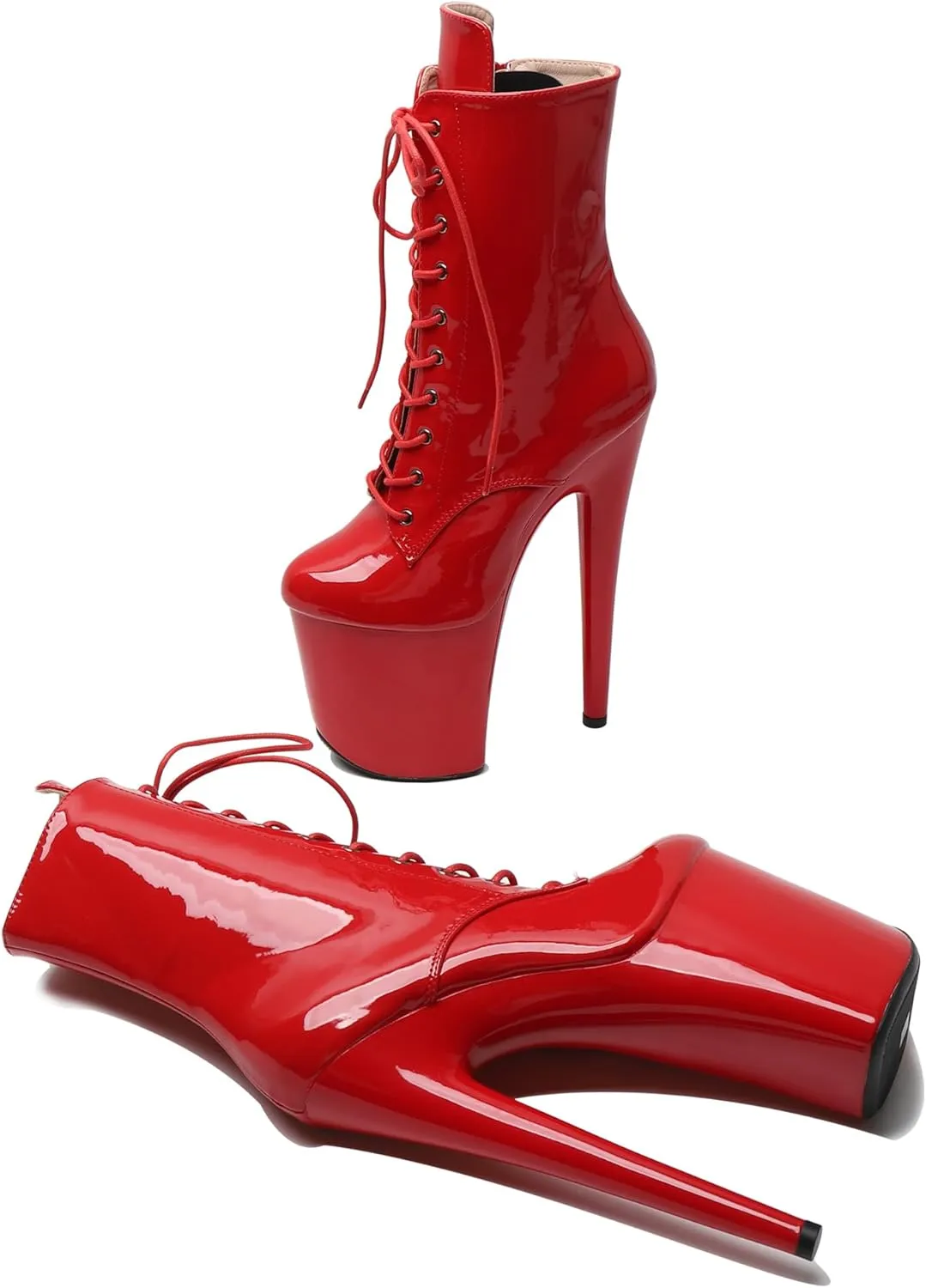 WUXIN H&P 8 Inch Pole Dance Boot Shoes, Exotic Stiletto Platform Heels