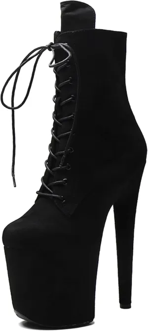 WUXIN H&P 8 Inch Pole Dance Boot Shoes, Exotic Stiletto Platform Heels