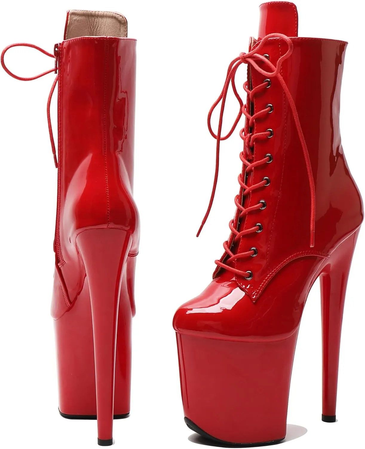 WUXIN H&P 8 Inch Pole Dance Boot Shoes, Exotic Stiletto Platform Heels