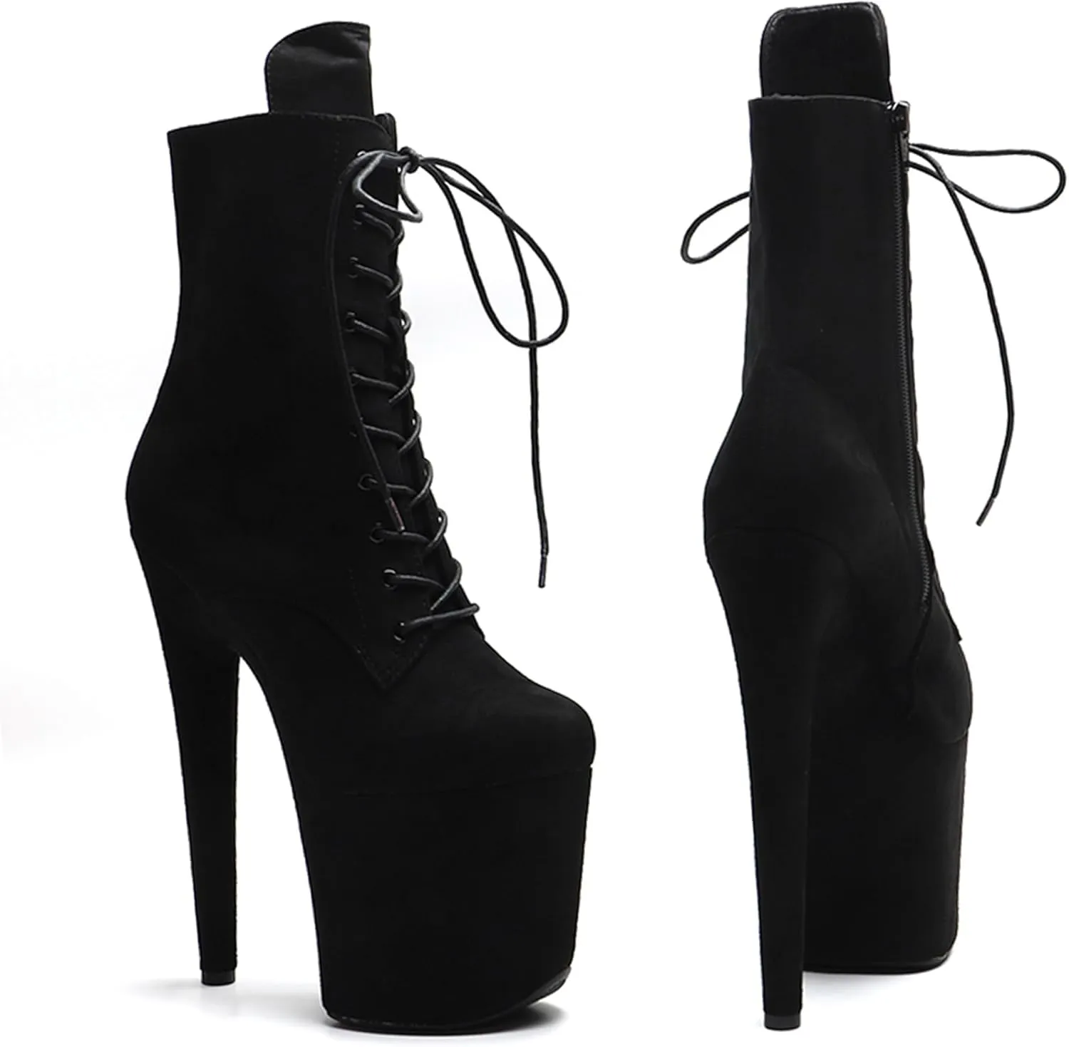 WUXIN H&P 8 Inch Pole Dance Boot Shoes, Exotic Stiletto Platform Heels